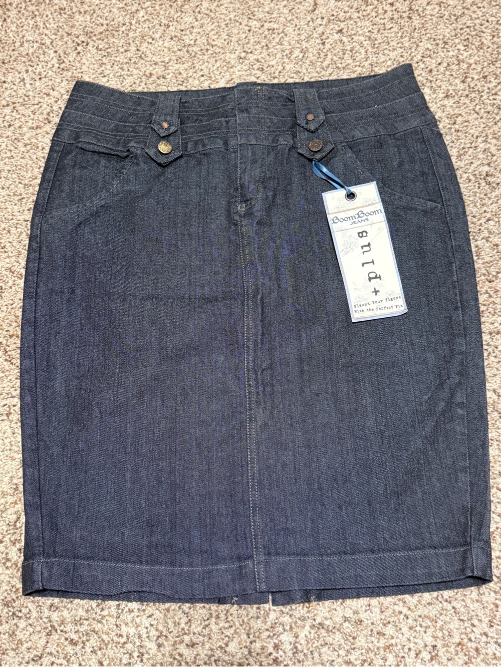 Boom Boom Jeans Indigo Denim Pencil Skirt Womens 1X NWOT